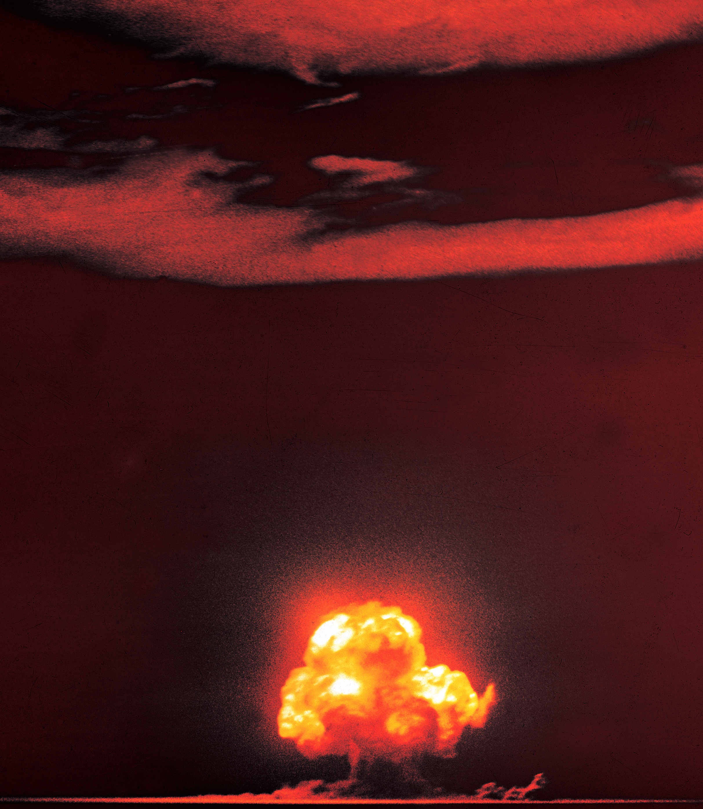 The first mushroom cloud of a nuclear explosion